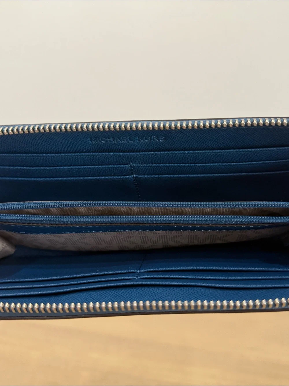 Michael Kors Royal Blue Leather Tote with Matching Zip Wallet